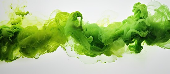Poster - Mesmerizing Green Ink Swirling in Liquid Abstract Art Background