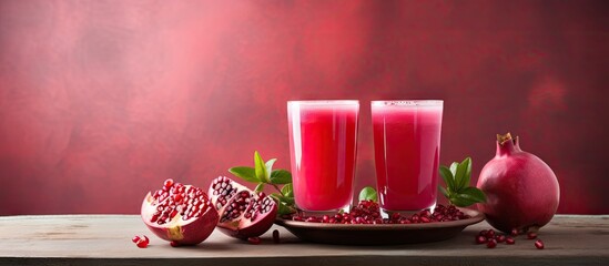 Poster - Fresh Pomea Juice in a Glass with Sliced Pomea and Pomea Fruits - Healthy Refreshment Concept