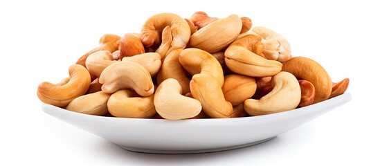 Wall Mural - Delicious Bowl of Crunchy Cashew Nuts - Healthy Snack Concept with Mixed Nuts, Nutritional Food Background