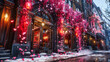 Holiday Streets, A City Aglow in Christmas Splendor, The Warmth of Winters Celebration