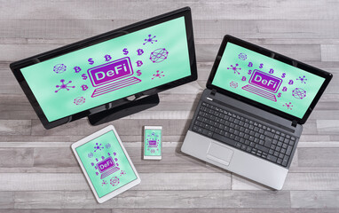 Sticker - Defi concept on different devices