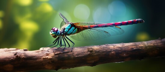 Canvas Print - Majestic Dragon Soars Above Lush Forest Canopy on a Dreamy Afternoon