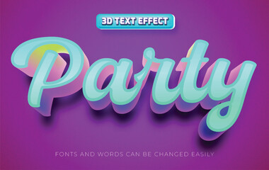 Wall Mural - Party fun 3d editable text effect style