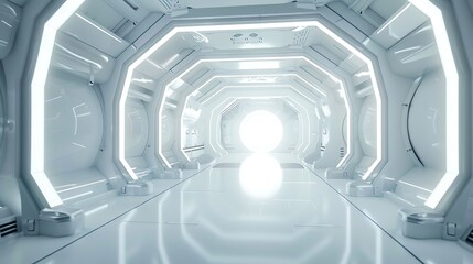 Wall Mural - white futuristic background