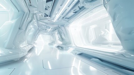 Wall Mural - white futuristic background