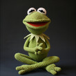 Close-up Photo of Handcrafted Amigurumi Kermit the Frog - Charming Crochet Collectible