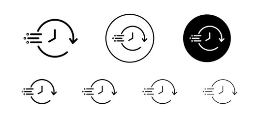 Poster - Fast time vector icon set collection. Fast time Outline flat Icon.