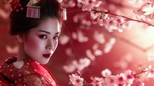 Portrait Of A Japanese Geisha Woman