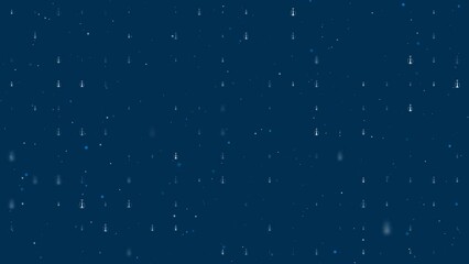 Poster - Template animation of evenly spaced hookah symbols of different sizes and opacity. Animation of transparency and size. Seamless looped 4k animation on dark blue background with stars