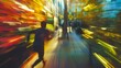 © klss777 - A man runs away from the camera. Vibrant colors. Environment in motion blur.