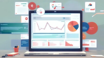  computer screen with infographic