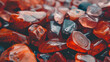 red and black pebbles texture and naturalness