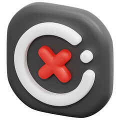 Sticker - cancel 3d render icon illustration