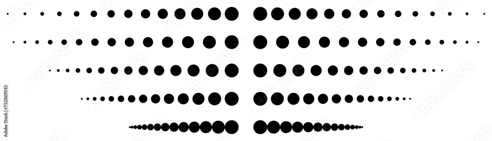Image vectorielle Stock LIGNES POINTILLÉS. 10 lignes de points ronds ...