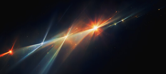 Wall Mural - Texture of lens flare on black background