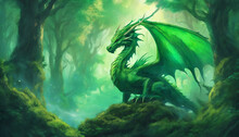 Green Dragon In The Forest