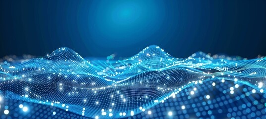 Poster - cyber nano background, communication innovation, big data, internet connection, ai, line, dot.