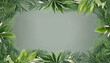 lush foliage as a frame border, isolated with copyspace