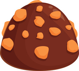 Poster - Chocolate nuts icon cartoon vector. Cake food party. Holiday comic face