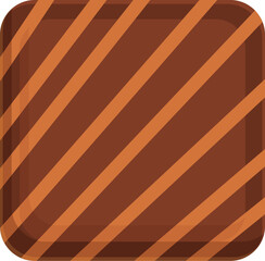 Poster - Square chocolate icon cartoon vector. Sweet dessert. Design food decoration