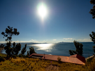 Amantani island, in Titicaca lake, Peru