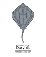 Poster - An ancient stingray Dasyatis, a Paleocene epoch creature.