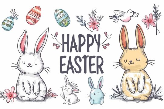 Colorful Easter Egg Basket Apple Green. Happy easter representation bunny. 3d Resurrection Sunday hare rabbit illustration. Cute Room for text festive card hopeful message copy space wallpaper