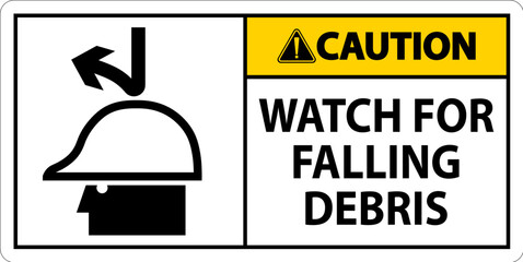 Wall Mural - Warning Sign, Watch For Falling Debris