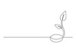 Simple one continuous line drawing of growing sprout vector illustration. Free vector