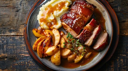 Gourmet Pork Belly Slices in Cider Sauce