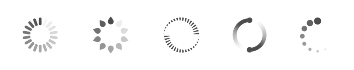 Fototapete - Download sign set. Load icons set. Load system. Data load. Loading bar. Froze computer. Vector stock illustration. Vector illustration. Vector illustration
