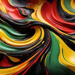 black red yellow swirl background. design for juneteenth day. generative ai