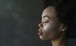 Portrait of a beautiful african american woman with closed eyes