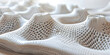 A closeup of the surface texture of a foam mattress, 3d white wave background