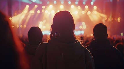 People having fun at a brightly lit concert