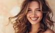 © AlfaSmart - Woman with wavy curls, her smiling face exuding warmth and positivity