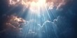 bright rays of light break through the clouds Generative AI