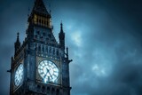 Fototapeta Big Ben - A clock tower with two clocks on it