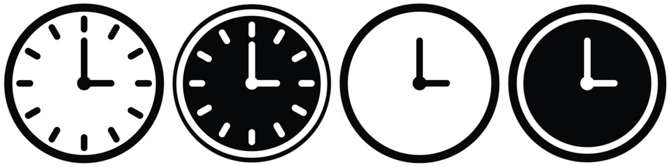 Sticker - collection of clock icons, Set of clock icons. Clock, time, clock icon set 