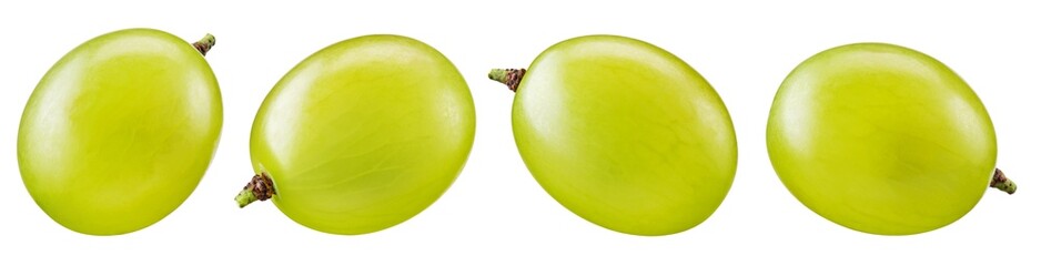 Grape. Green grapes isolated on transparent or white. Fresh green grape macro. Grapes transparent PNG.