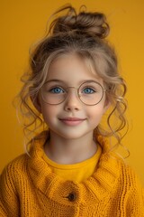 Sticker - A cute and attractive girl with eyewear, radiating positivity and sweetness in a portrait.