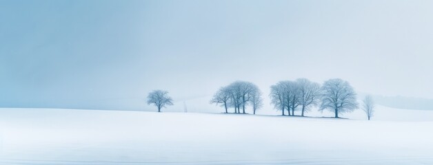 Poster - Serene Snowy Landscape with Bare Trees