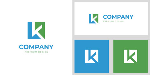 Wall Mural - modern letter k logo identity design. initial K brand identity with square logo symbol