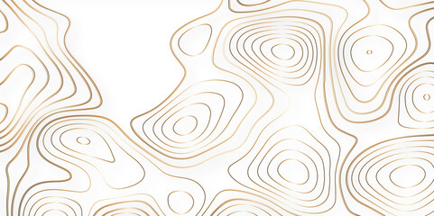 Golden topographic line contour map background, geographic grid map. Seamless vector topographic map background. 