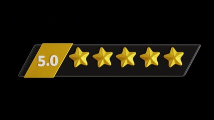 Poster - 3D Animation of Star Rating for Reviews | Alpha Channel