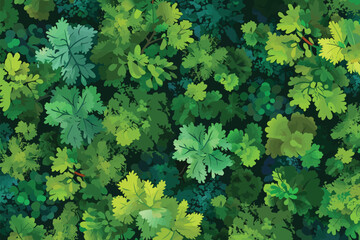 Wall Mural - top view aerial shot of forest isolated vector style