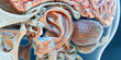 Close up of skull anatomy of brain, ai generated.