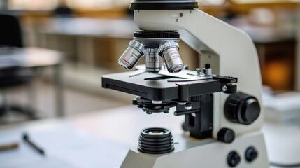 Poster - cutting edge medical dna lab biotechnology research with advanced equipment and technology.