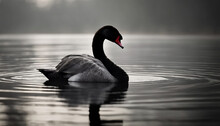 Black Swan On The Lake