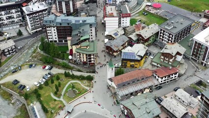 Wall Mural - Aerial view of Breuil-Cervinia, Valtournenche, Aosta Valley, Italy